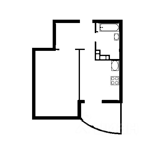Планировка этой квартиры по данным Циан