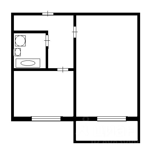 Планировка этой квартиры по данным Циан
