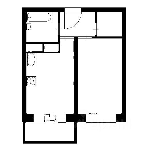 Планировка этой квартиры по данным Циан