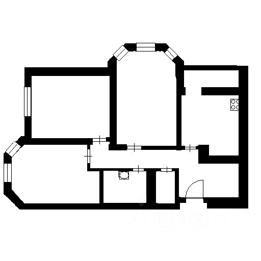 Планировка этой квартиры по данным Циан