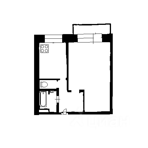 Планировка этой квартиры по данным Циан