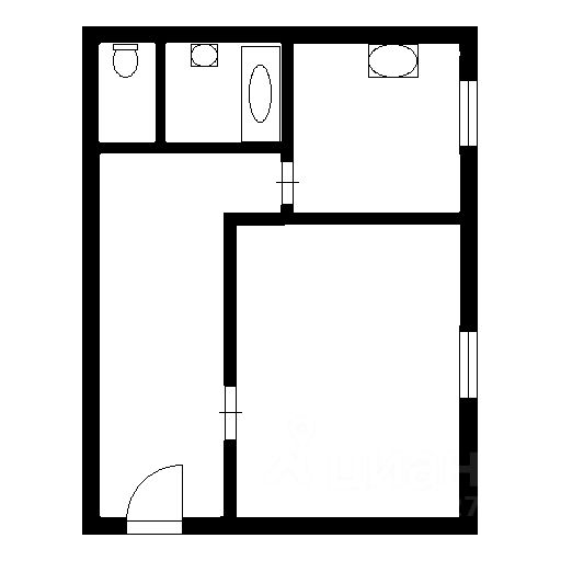 Планировка этой квартиры по данным Циан