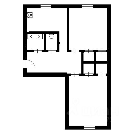 Планировка этой квартиры по данным Циан