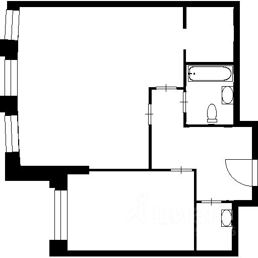 Планировка этой квартиры по данным Циан