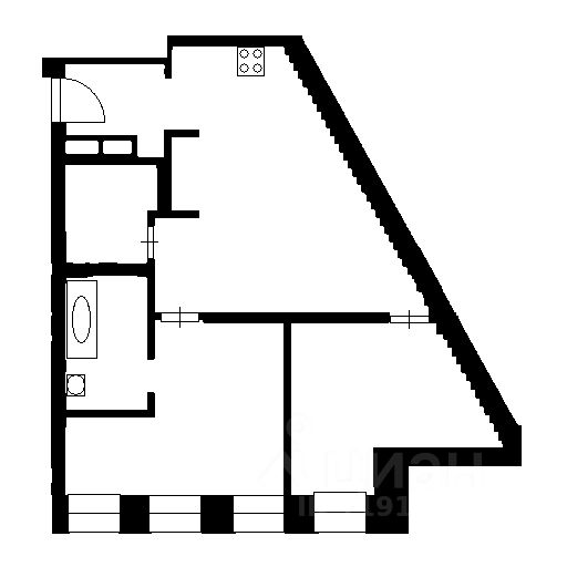 Планировка этой квартиры по данным Циан