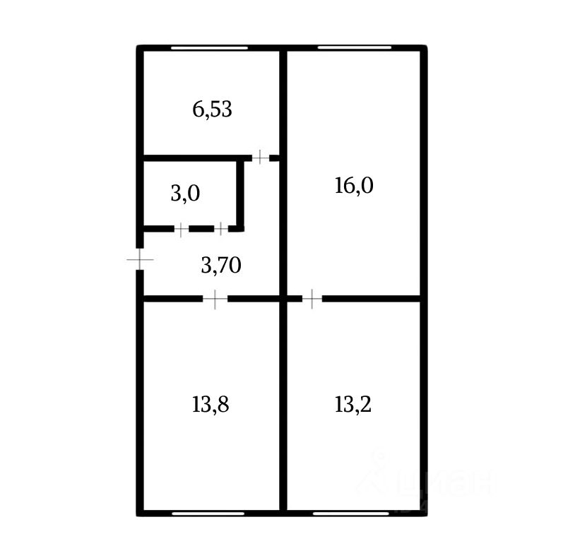 Планировка этой квартиры по данным Циан