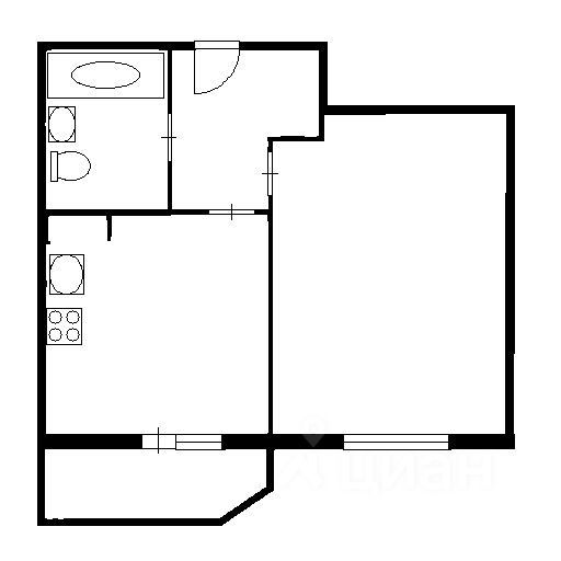 Планировка этой квартиры по данным Циан