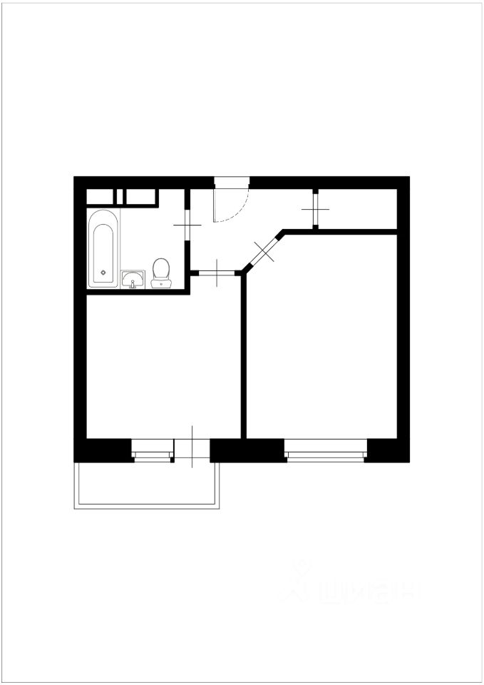 Планировка этой квартиры по данным Циан