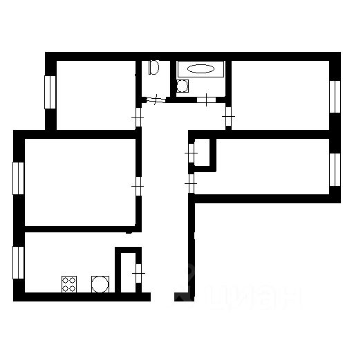 Планировка этой квартиры по данным Циан