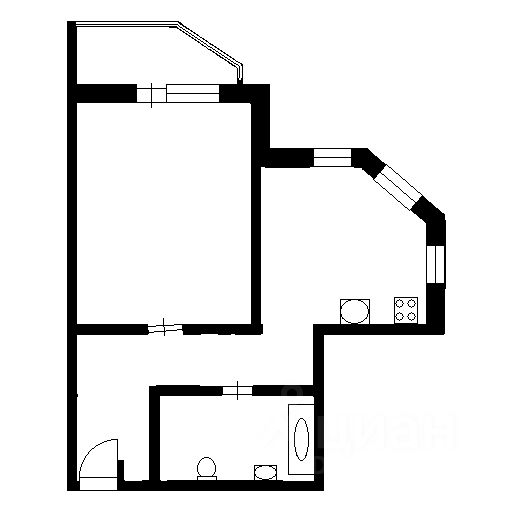 Планировка этой квартиры по данным Циан