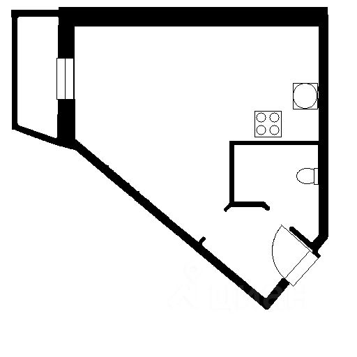 Планировка этой квартиры по данным Циан