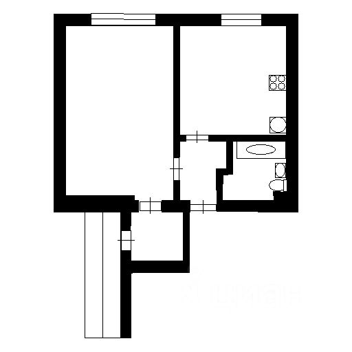 Планировка этой квартиры по данным Циан