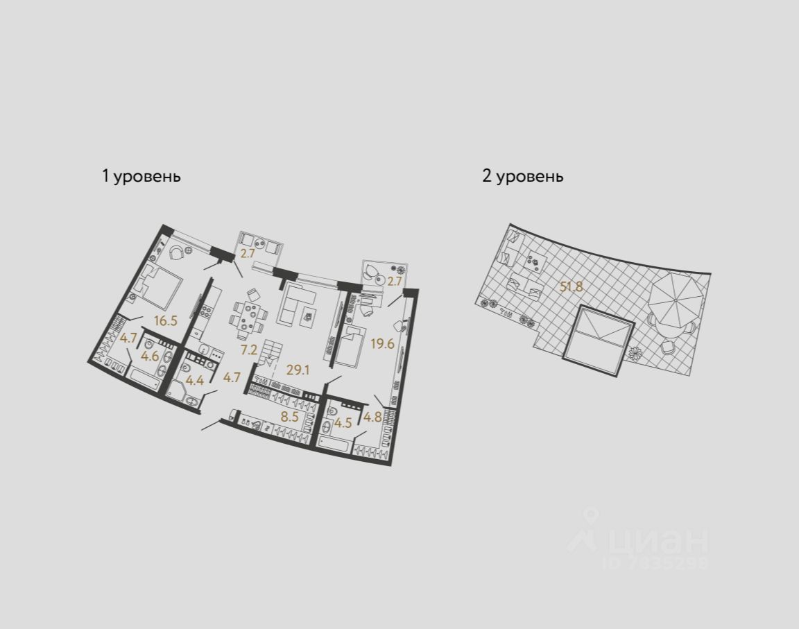 2-комн.кв., 108,6 м², 4/4 этаж
