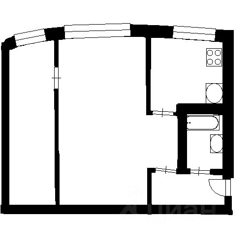 Планировка этой квартиры по данным Циан