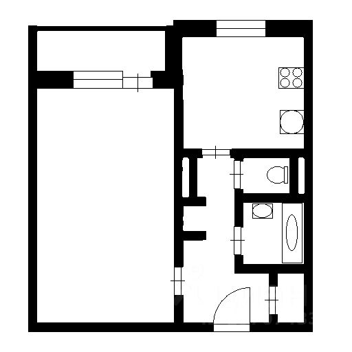 Планировка этой квартиры по данным Циан