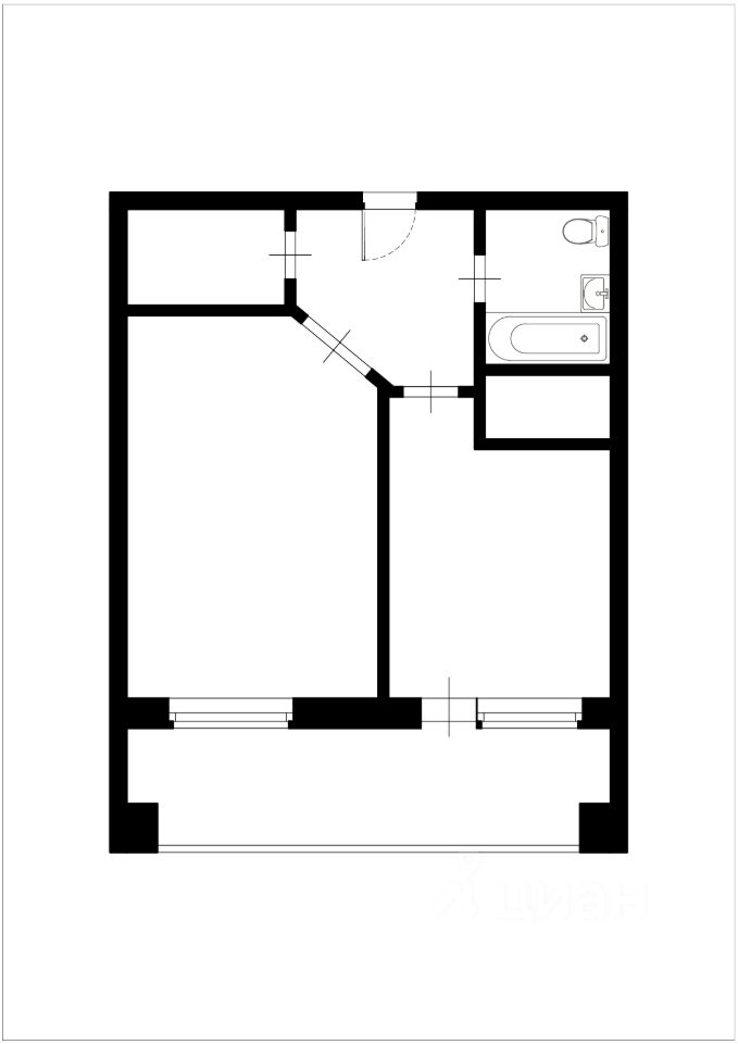Планировка этой квартиры по данным Циан