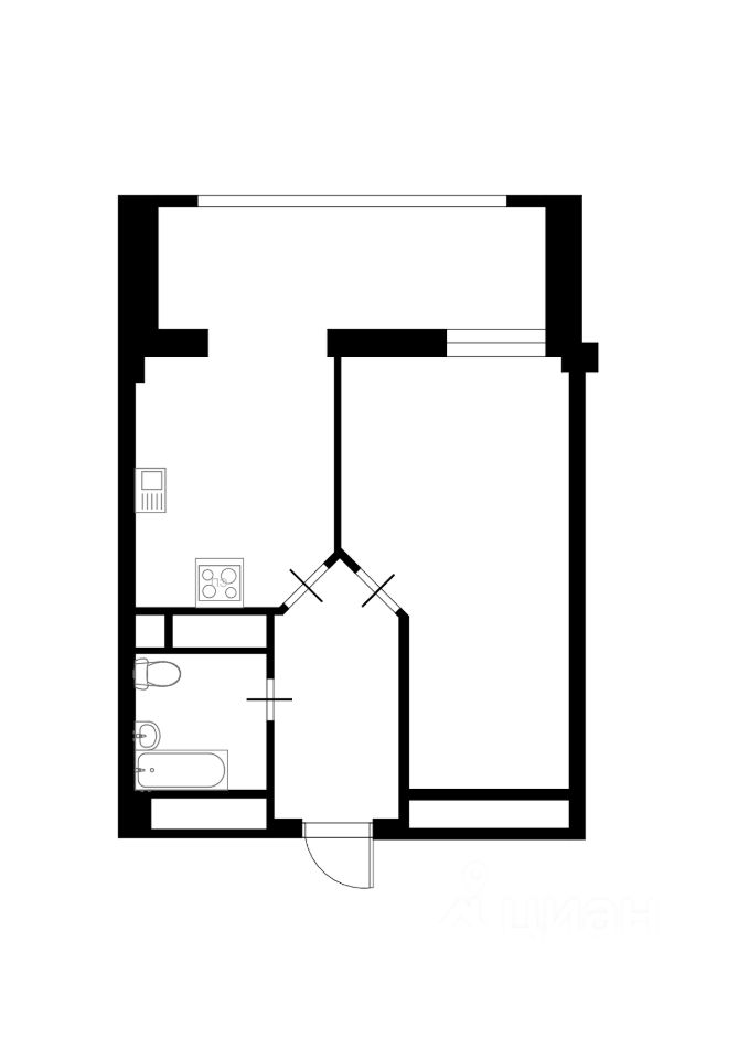 Планировка этой квартиры по данным Циан