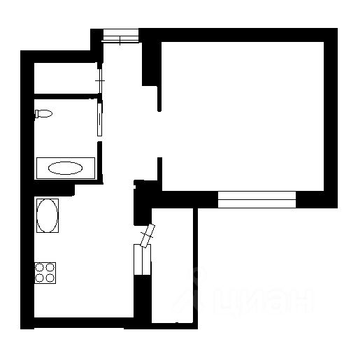 Планировка этой квартиры по данным Циан