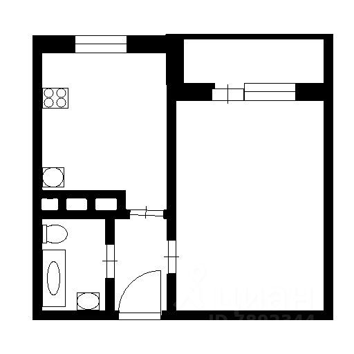 Планировка этой квартиры по данным Циан