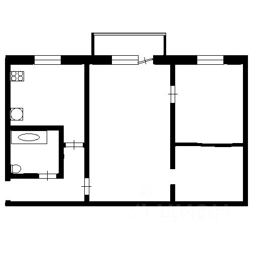 Планировка этой квартиры по данным Циан