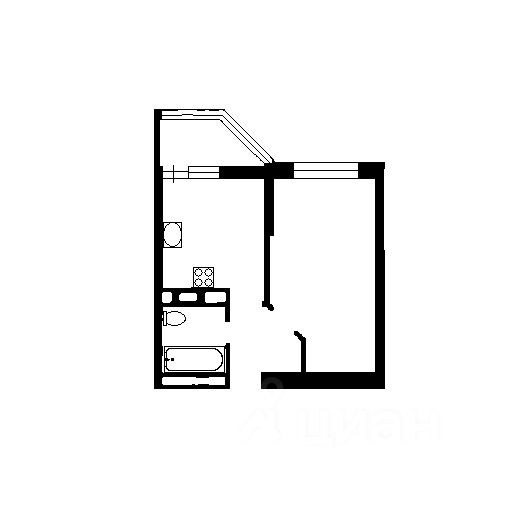 Планировка этой квартиры по данным Циан
