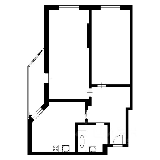 Планировка этой квартиры по данным Циан