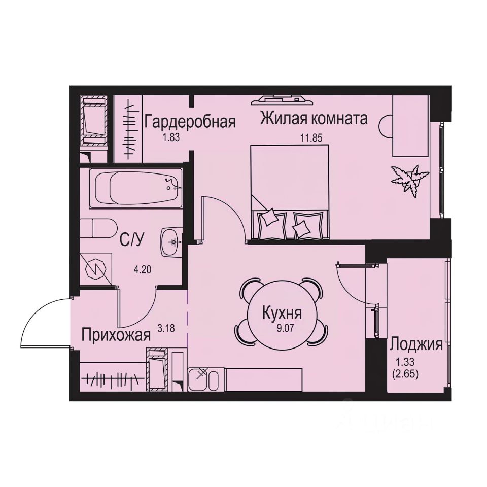 1-комн.кв., 31,5 м², 3/9 этаж