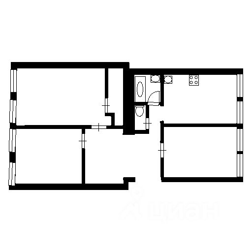 Планировка этой квартиры по данным Циан