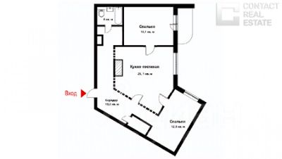 3-комн.кв., 82 м², этаж 12