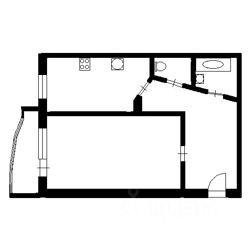 Планировка этой квартиры по данным Циан