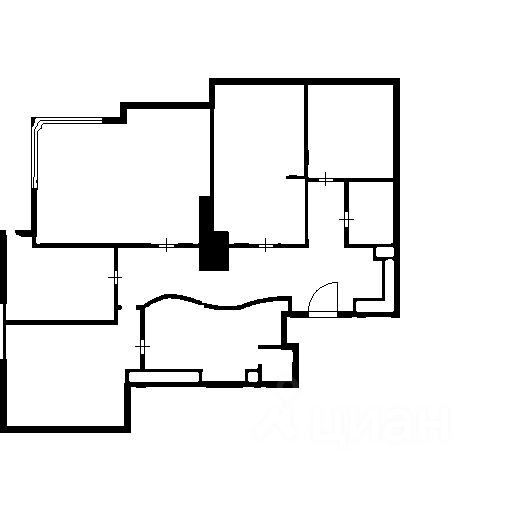 Планировка этой квартиры по данным Циан