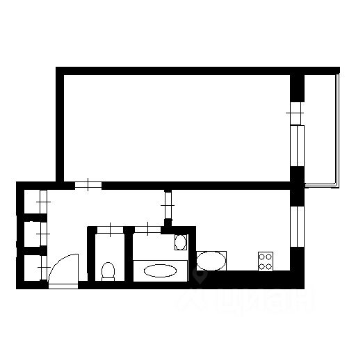Планировка этой квартиры по данным Циан