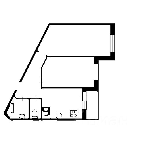 Планировка этой квартиры по данным Циан