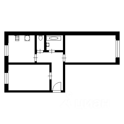 Планировка этой квартиры по данным Циан