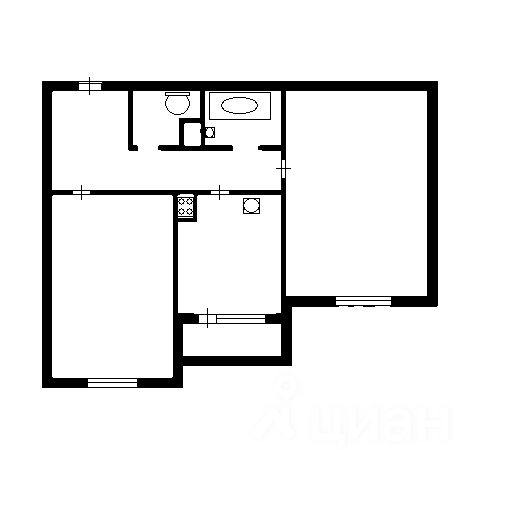 Планировка этой квартиры по данным Циан
