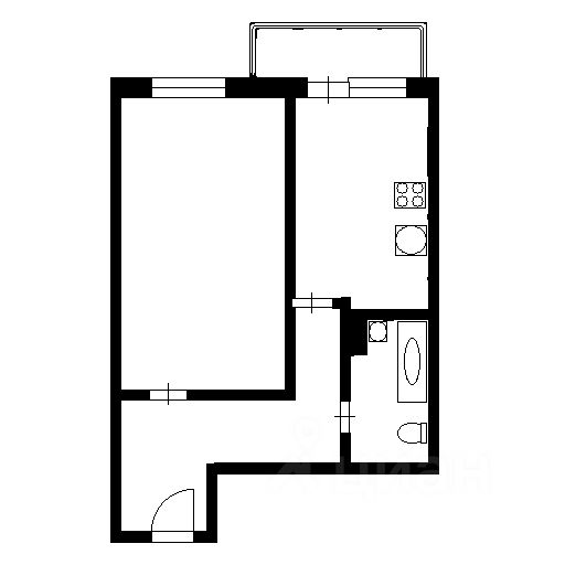 Планировка этой квартиры по данным Циан