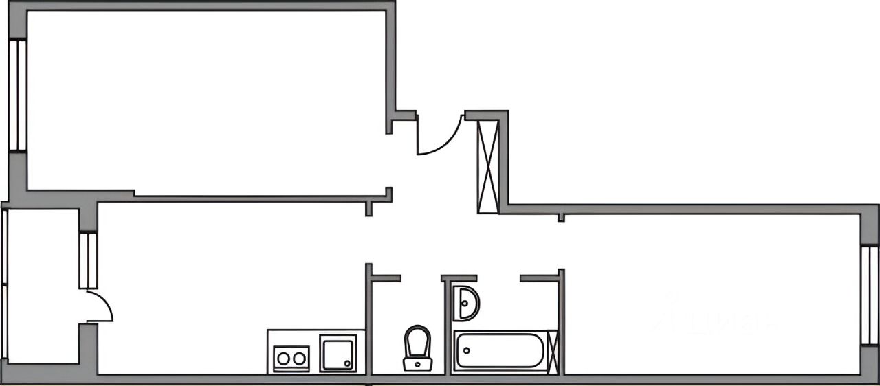 Планировка этой квартиры по данным Циан