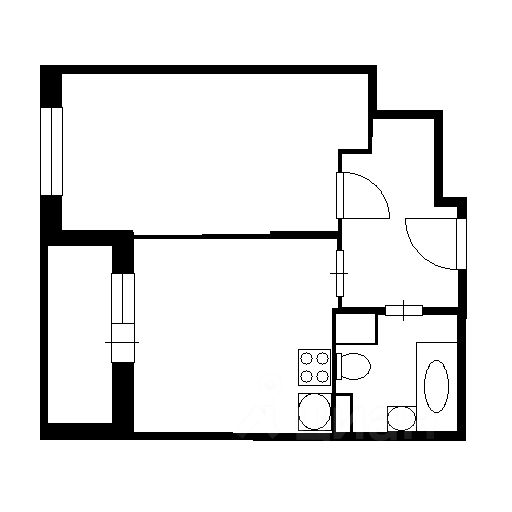 Планировка этой квартиры по данным Циан