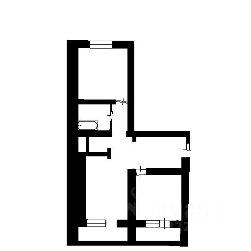 Планировка этой квартиры по данным Циан