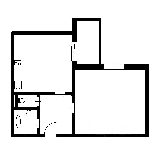 Планировка этой квартиры по данным Циан
