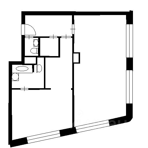 Планировка этой квартиры по данным Циан