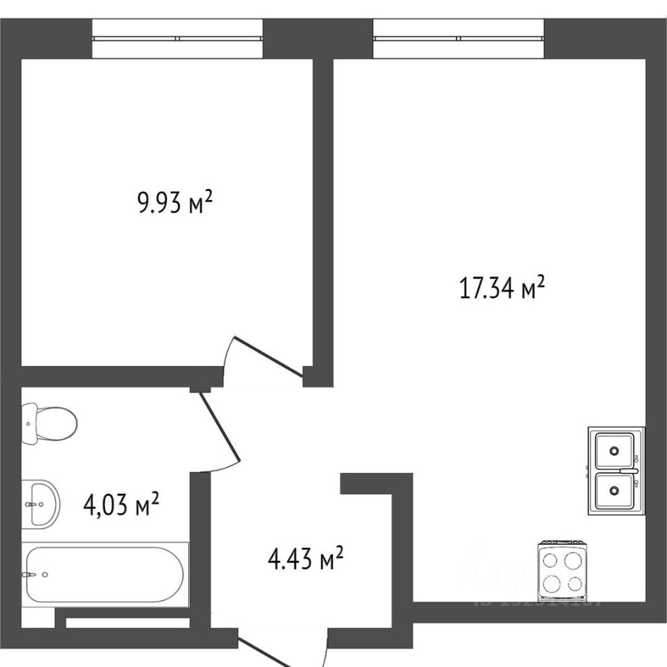 Планировка этой квартиры по данным Циан