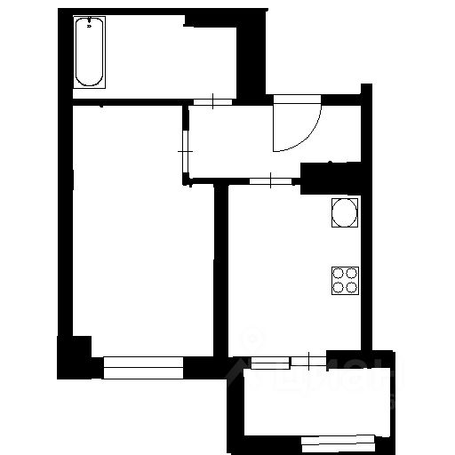 Планировка этой квартиры по данным Циан