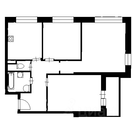 Планировка этой квартиры по данным Циан