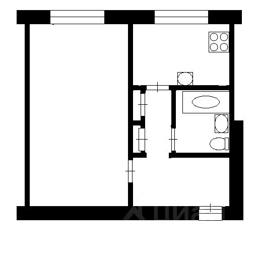 Планировка этой квартиры по данным Циан