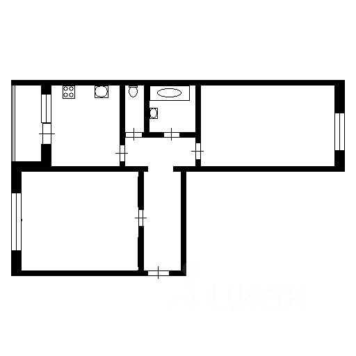 Планировка этой квартиры по данным Циан