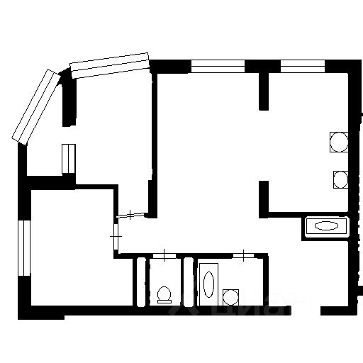 Планировка этой квартиры по данным Циан