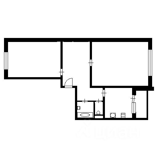Планировка этой квартиры по данным Циан