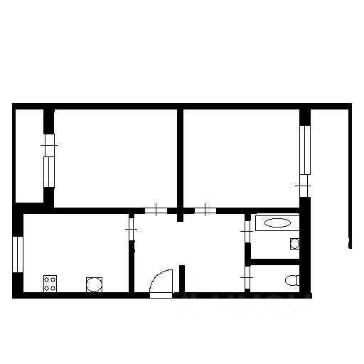 Планировка этой квартиры по данным Циан