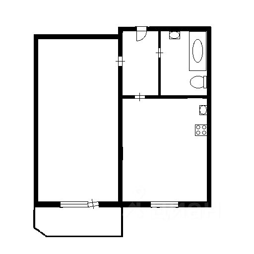 Планировка этой квартиры по данным Циан